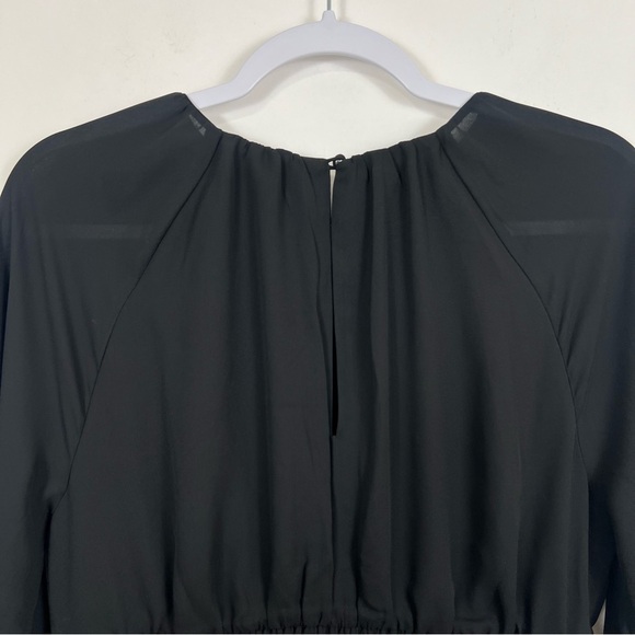 Madewell Bubble-Sleeve Smocked Mini Dress in True Black Size Small NWT - Picture 14 of 15